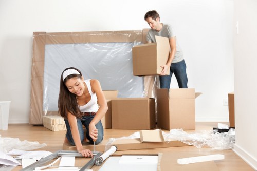 Removal team preparing a home move in Epsom