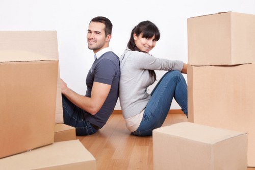 Packed boxes and furniture ready for house removals