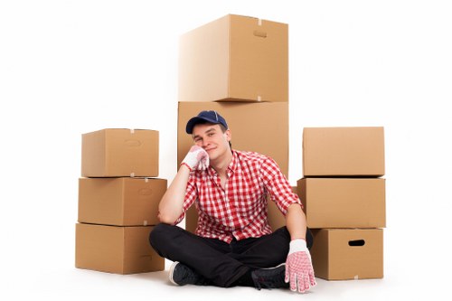 Loading furniture into a removal truck in Surrey